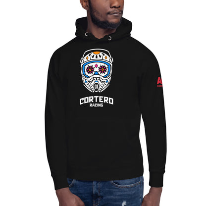 Sudadera con capucha unisex con calavera y casco