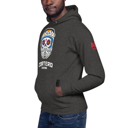 Sudadera con capucha unisex con calavera y casco
