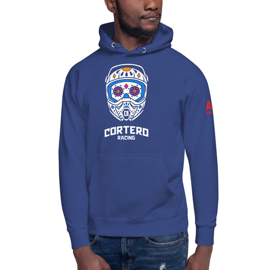 Sudadera con capucha unisex con calavera y casco