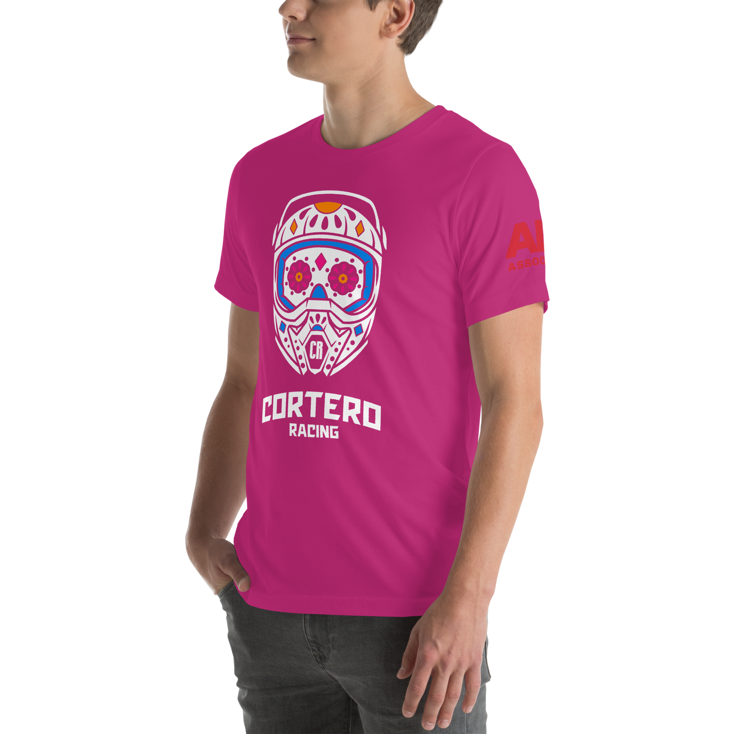 Camiseta unisex “Cortero Racing” Helmet Skull 100% algodón premium 