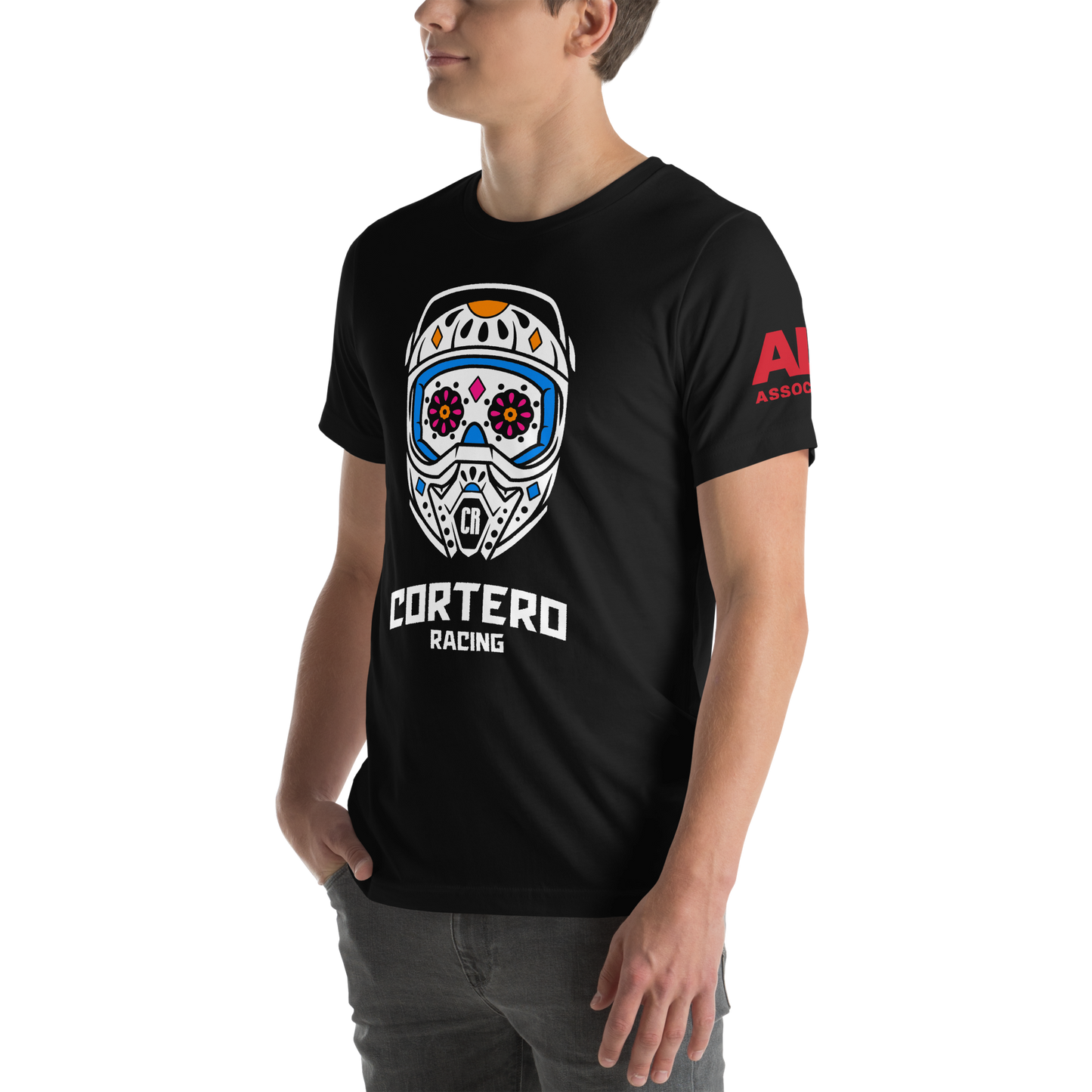Camiseta unisex “Cortero Racing” Helmet Skull 100% algodón premium 