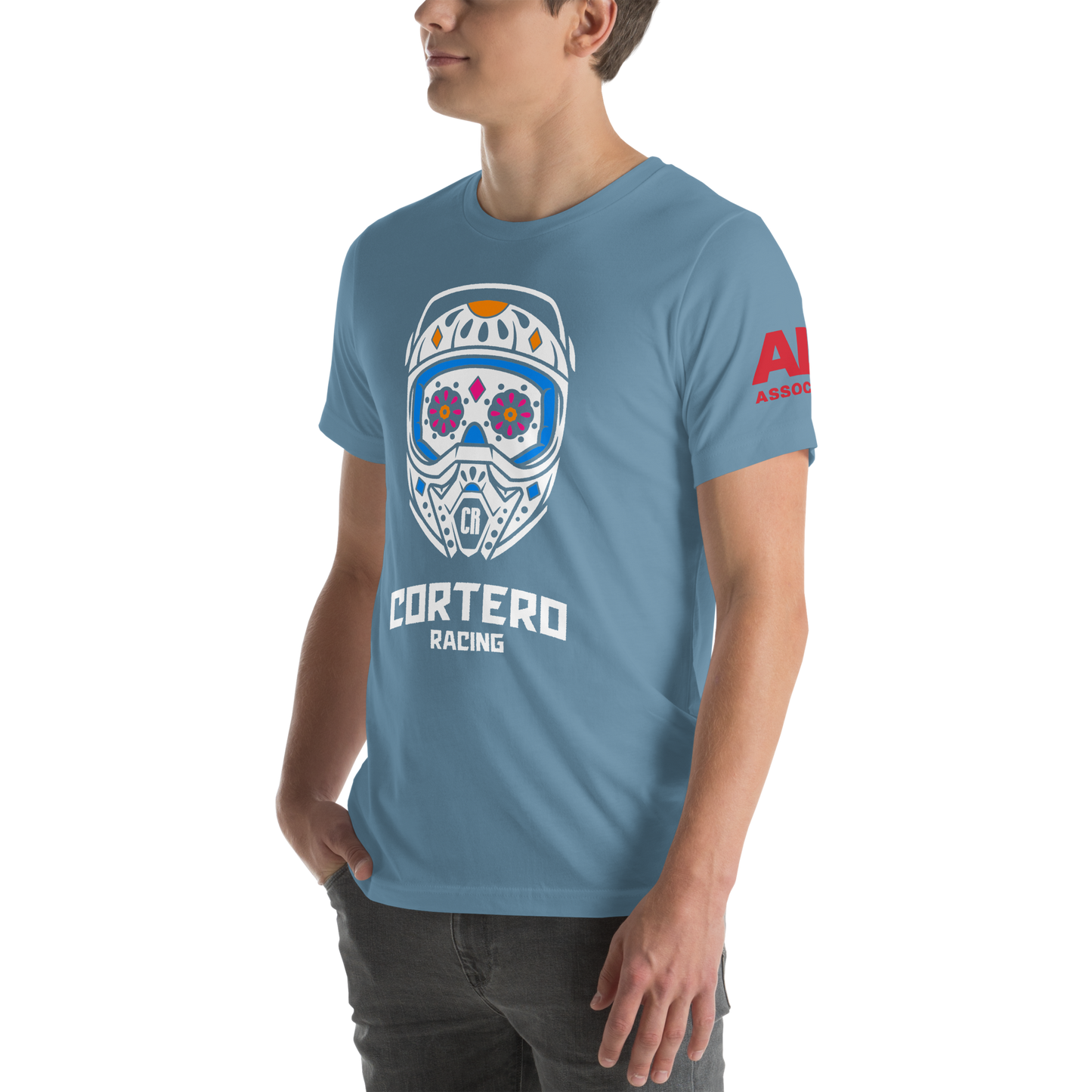 Camiseta unisex “Cortero Racing” Helmet Skull 100% algodón premium 